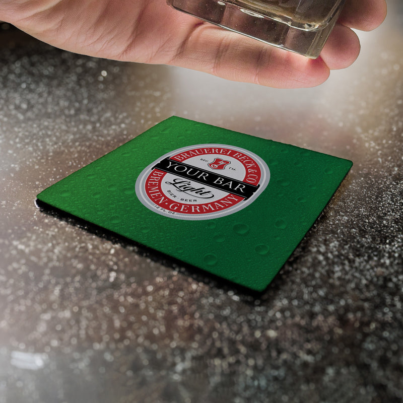 Personalised Becks - Drinks Coaster - Round or Square