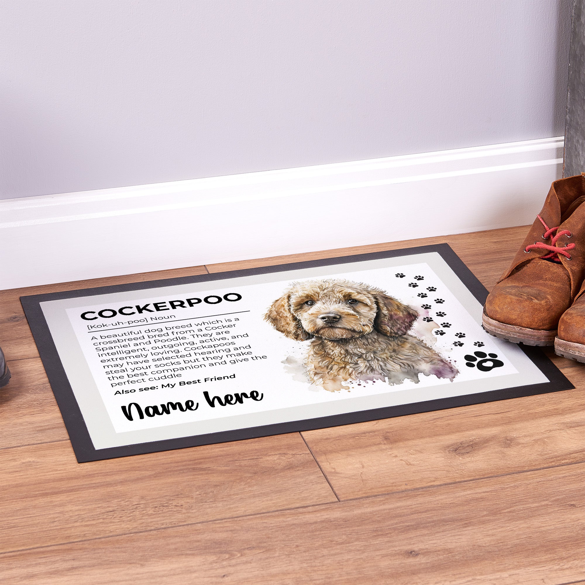 Cockerpoo Noun - Personalised Door Mat - 60cm x 40cm