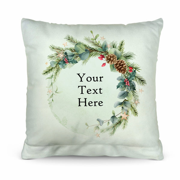 Your Family wreath - 26cm x 26cm - Personalised Cushion