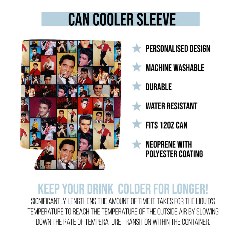 Elvis Montage - Custom Personalised Drink Can Cooler