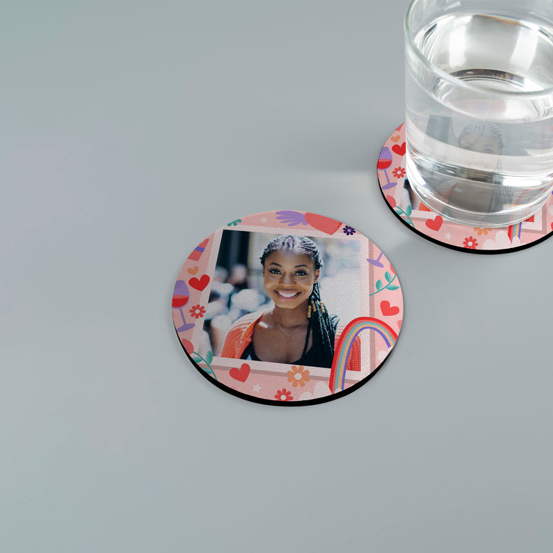 Floral Polaroid - Drinks Coaster - Round or Square