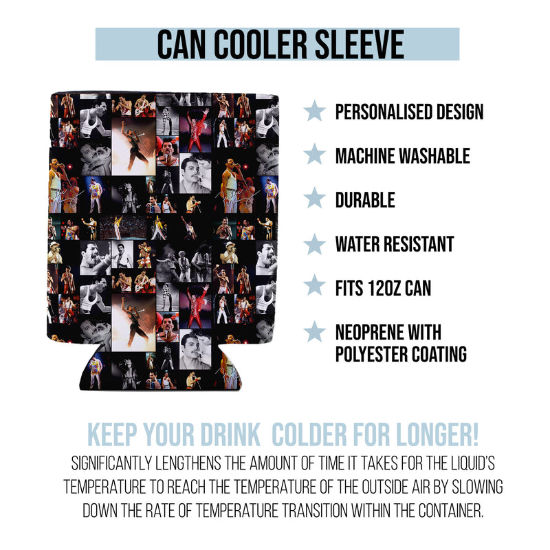 Freddie Mercury Montage - Custom Personalised Drink Can Cooler