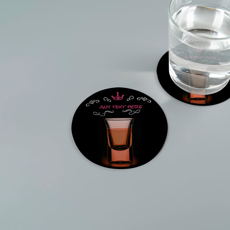 Personalised Orange Shot - Drinks Coaster - Round or Square