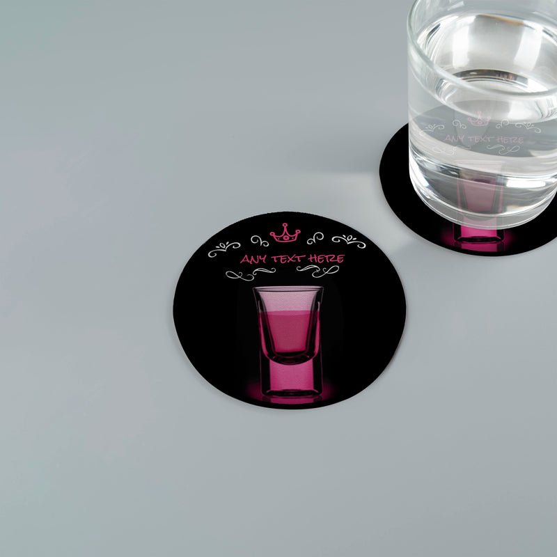 Personalised Pink Shot - Drinks Coaster - Round or Square