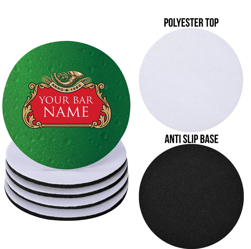 Personalised Stella - Green - Drinks Coaster - Round or Square