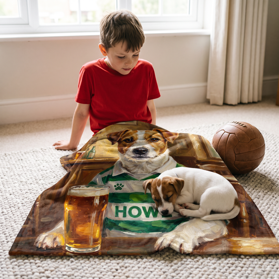 Lap size 75cm x 75cm Celtick pet portrait blanket