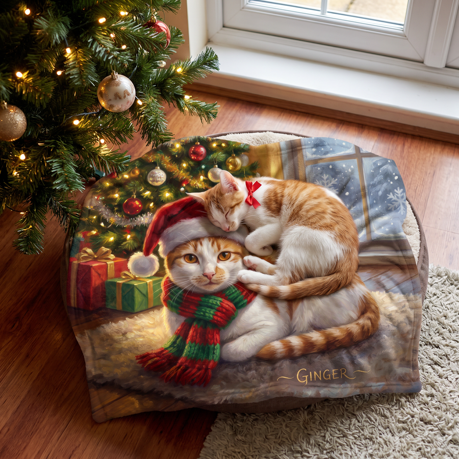 Lap size 75cm x 75cm Christmas Santa Hat pet portrait blanket