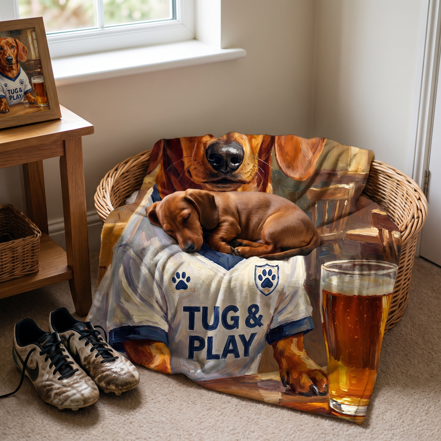 Lap size 75cm x 75cm Pawtenham Hotspur pet portrait blanket