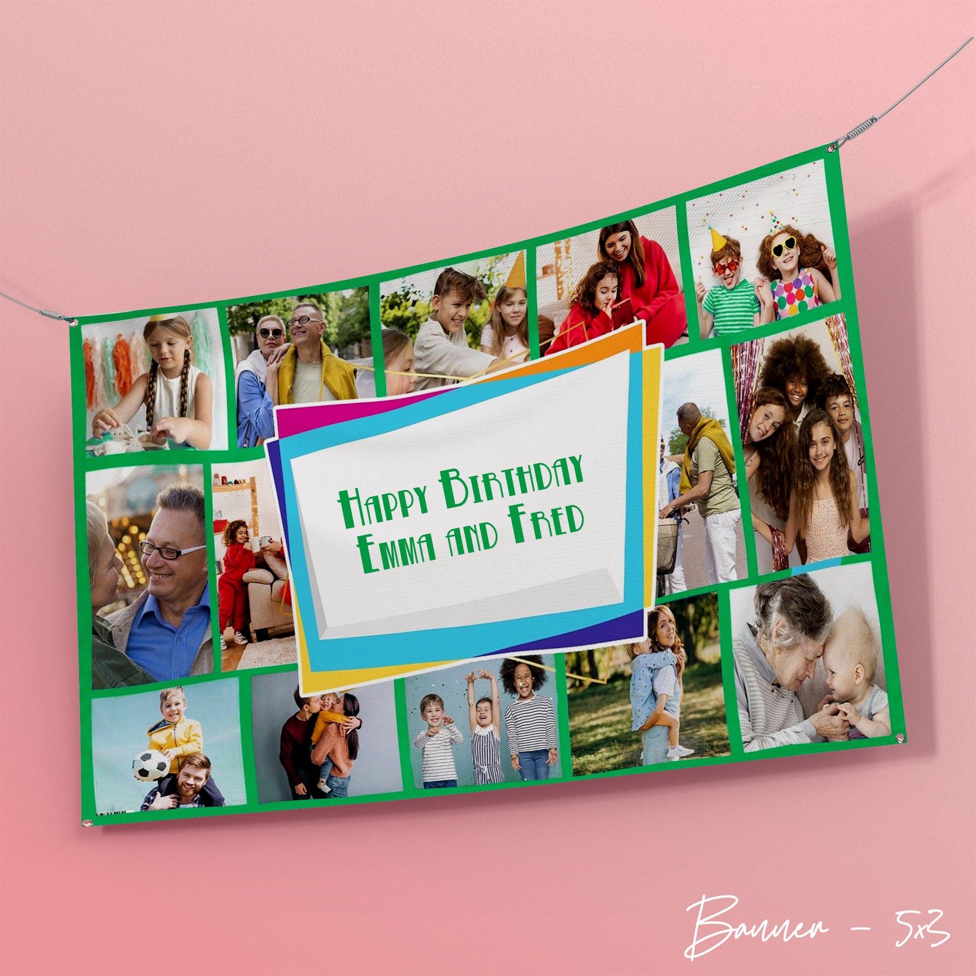 Any Occasion Photo Banner - Edit Text And Colour- 5FT X 3FT