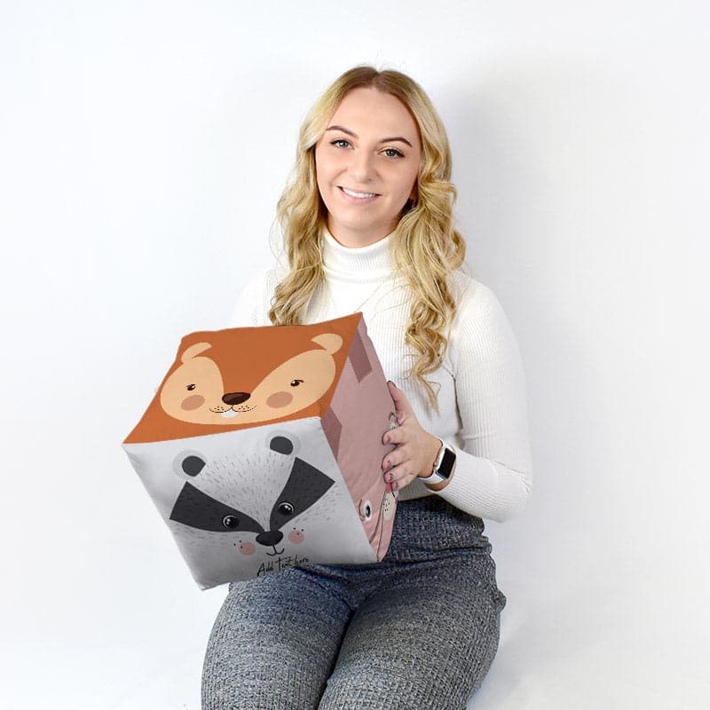 Personalised Animal Cube Cushion - Two Sizes