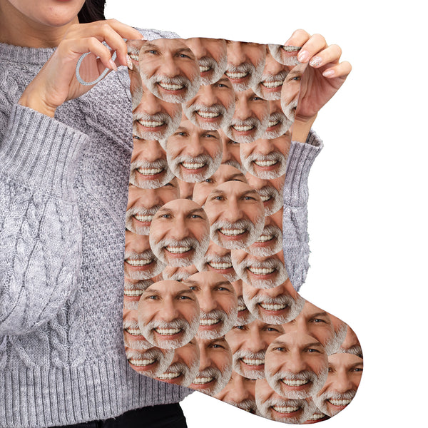 Face All Over - Personalised Text Christmas Stocking
