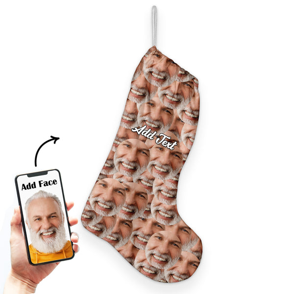 Face All Over - Personalised Text Christmas Stocking