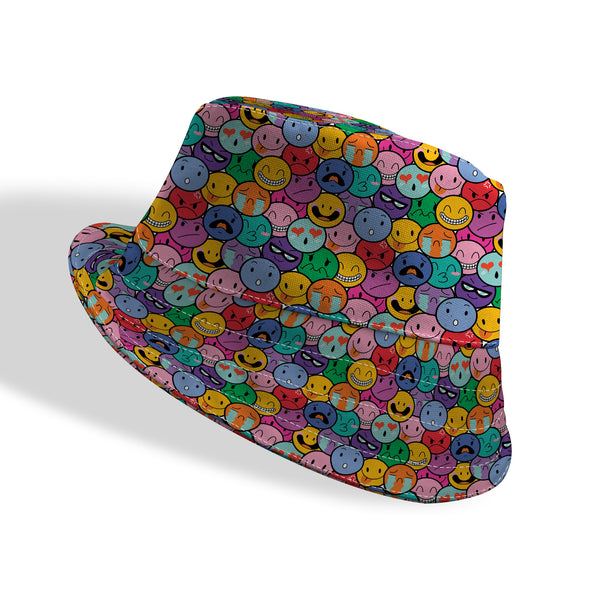 Colourful Emoticons Custom Bucket Hat