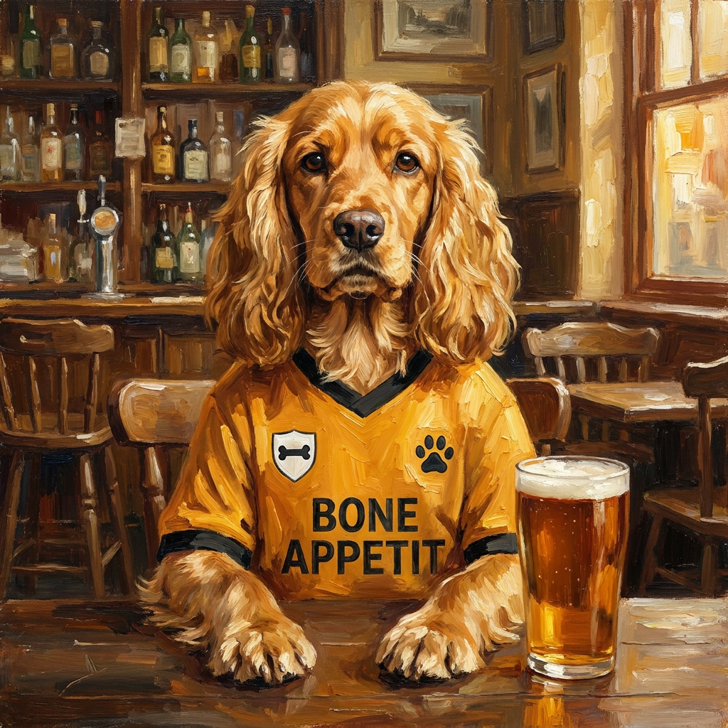 Woofverhampton Wanderers pet portrait artwork example