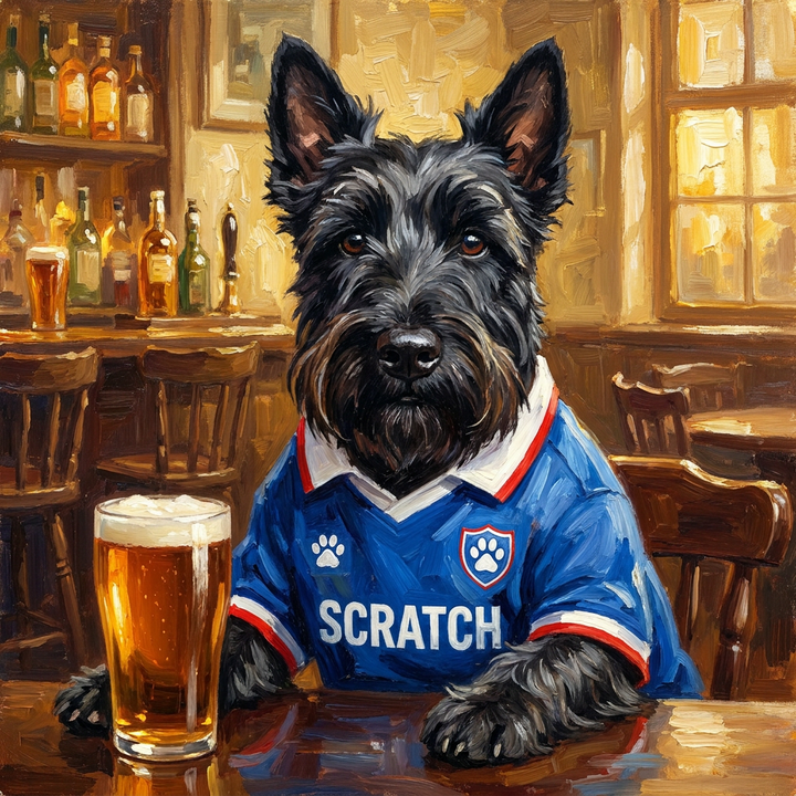 Glasgow Wrangers pet portrait artwork example