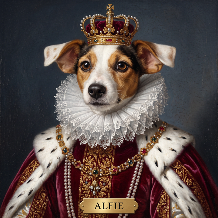 Royal pet portrait artwork example
