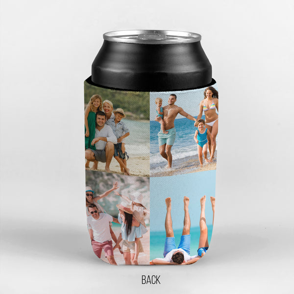 Custom Photos - 4 Photo Collage Per Side - Personalised Drink Can Cooler