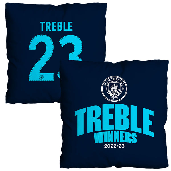 Manchester City Treble Winners 18" Back of Shirt Cushion - Officially Licenced