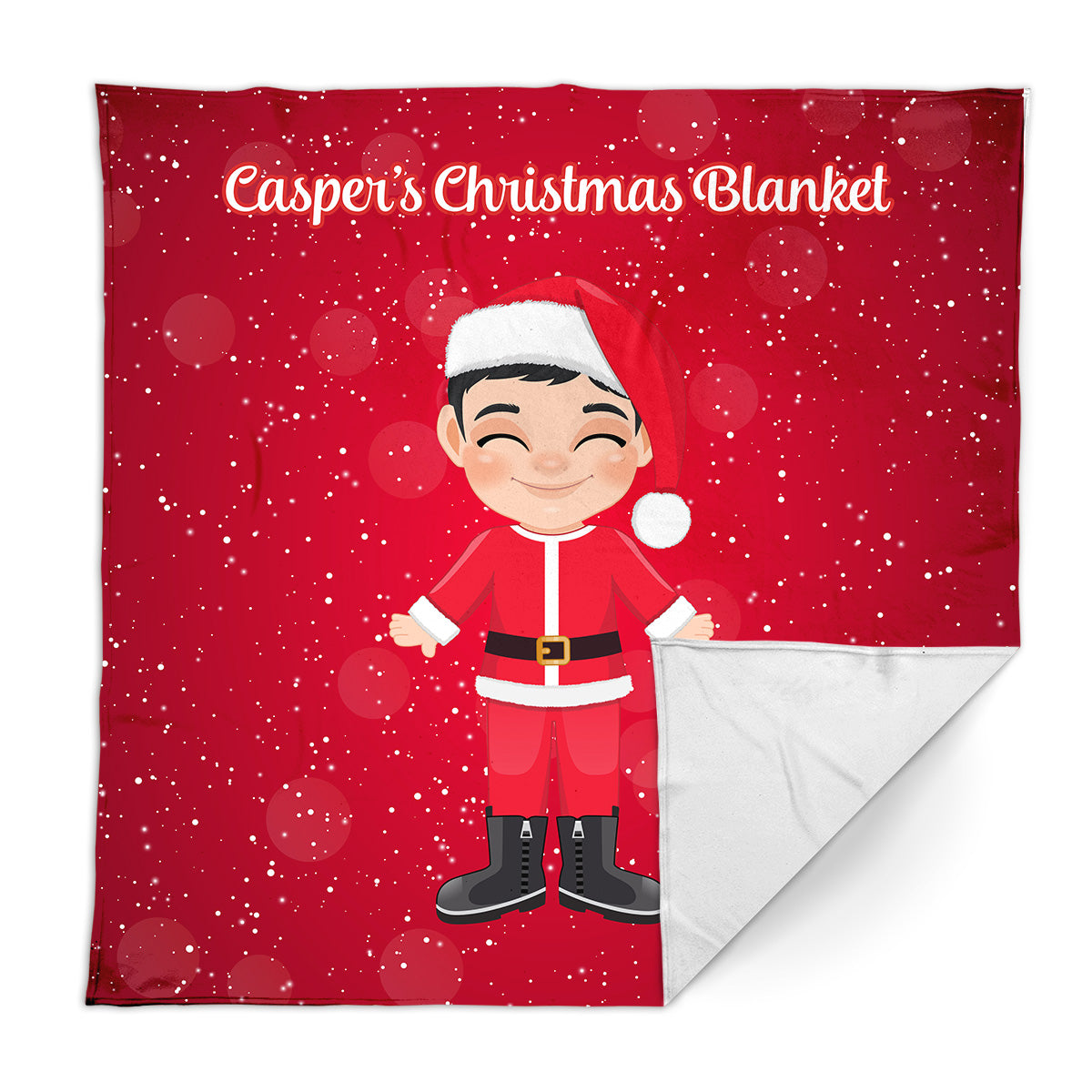 Create Your Own Christmas Character - Boys - Fleece Blanket - 150cm x 150cm