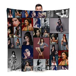 Amy Winehouse Montage Celebrity Fleece Throw - Large Size 150cm x 150cm