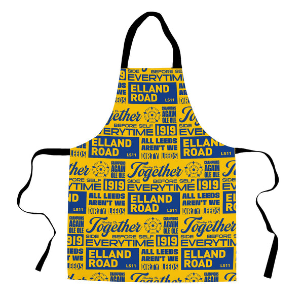 Leeds - Word Montage - Yellow & Blue - Apron