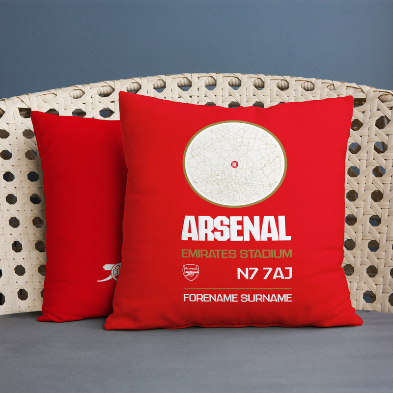 Arsenal FC Map Red 18" Back of Shirt Cushion - Officially Licenced