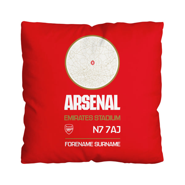 Arsenal FC Map Red 18" Back of Shirt Cushion - Officially Licenced