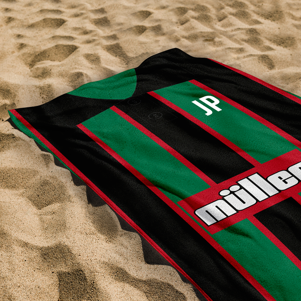 Aston Villa - 1994 - Away Shirt - Personalised Vintage Beach Towel 