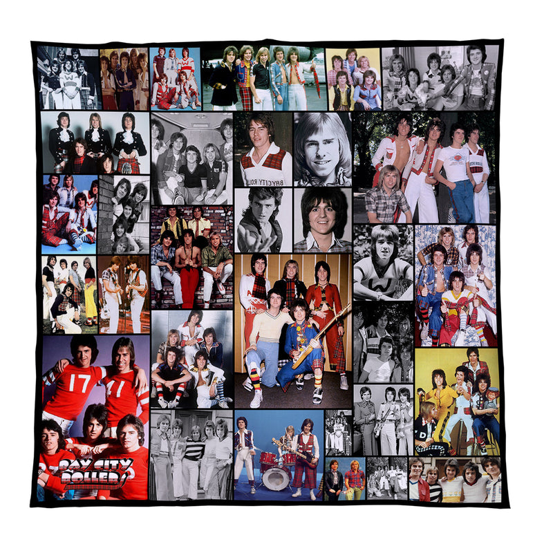 Bay City Rollers Montage Fleece Throw - Large Size 150cm x 150cm