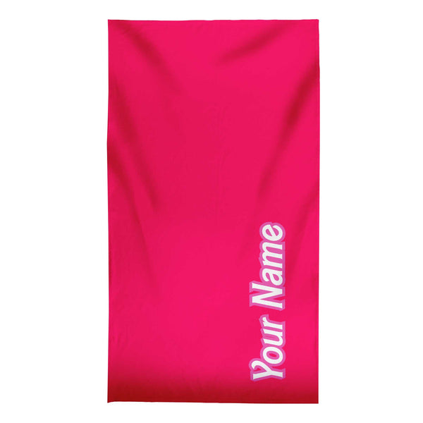 Pink Girly Text - Personalised Lightweight, Microfibre Beach Towel - 150CM X 75CM