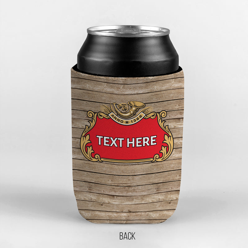 Beer Label - Wood - Custom Personalised Drink Can Cooler