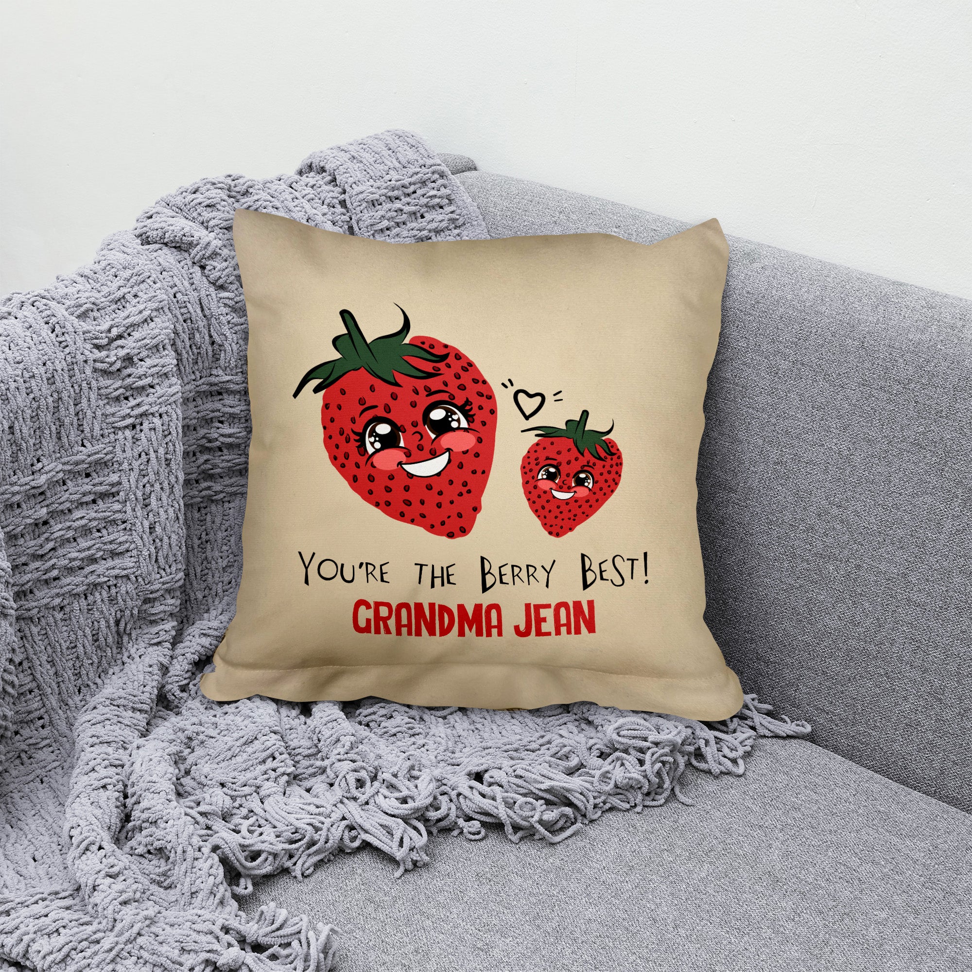 The Berry Best! - 26cm x 26cm - Personalised Cushion