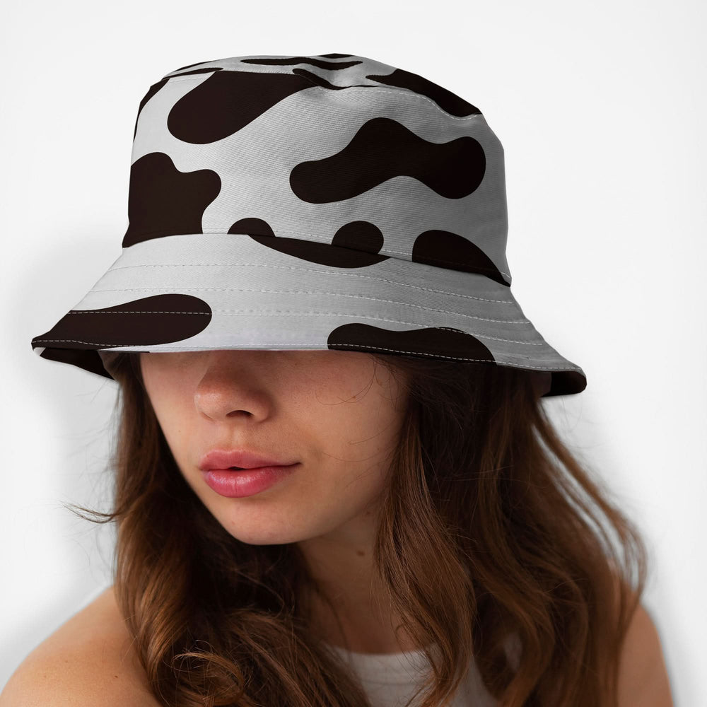 Multicoloured Cow Print Personalised Bucket Hat Choose your colour!