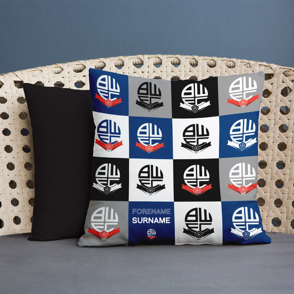 Bolton Wanderers FC - Chequered 45cm Cushion - Officially Licenced