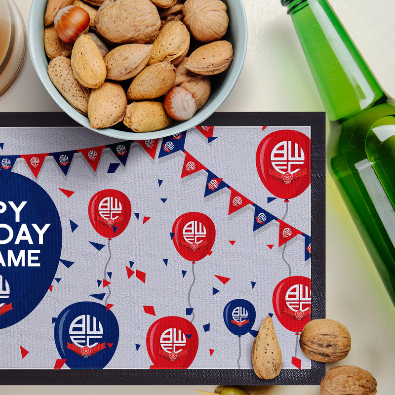Bolton Wanderers - Balloons Personalised Bar Runner - Officially Licenced
