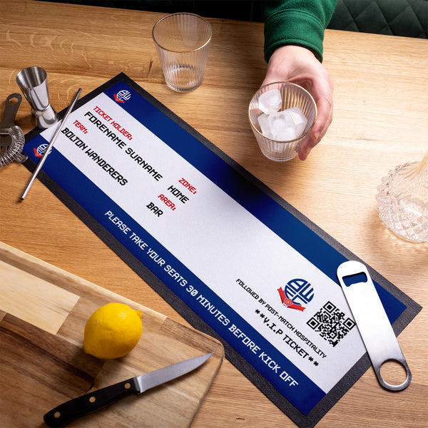 Bolton Wanderers - Football Ticket Personalised Bar Runner - Officially Licenced