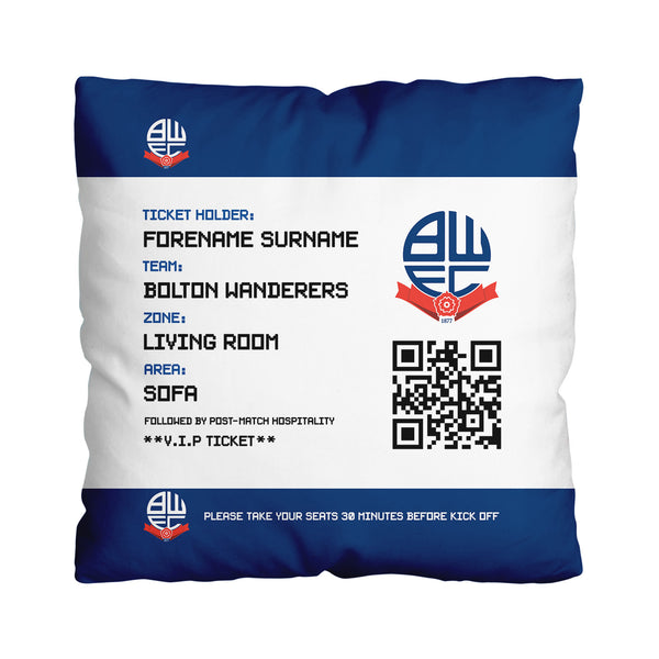 Bolton Wanderers - Football Ticket 45cm Cushion - Officially Licenced