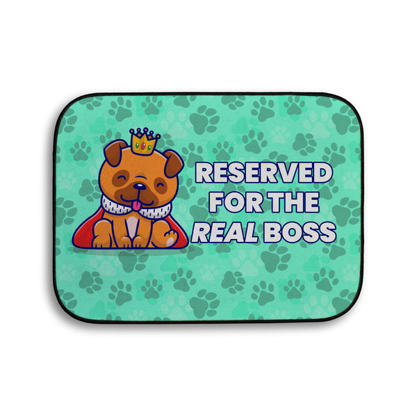Reserved for the Real Boss - Cute Dog - Personalised Pet food Mat