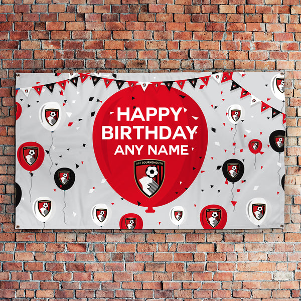 Bournemouth - Personalised Balloons 5ft x 3ft Fabric Banner - Officially Licenced