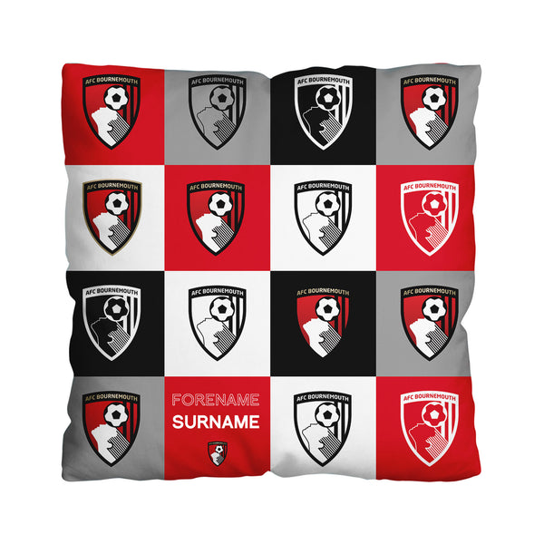 Bournemouth FC - Chequered 45cm Cushion - Officially Licenced