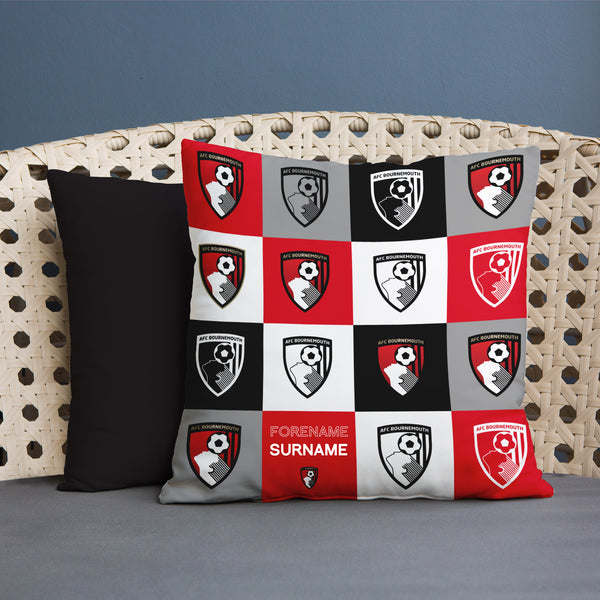 Bournemouth FC - Chequered 45cm Cushion - Officially Licenced