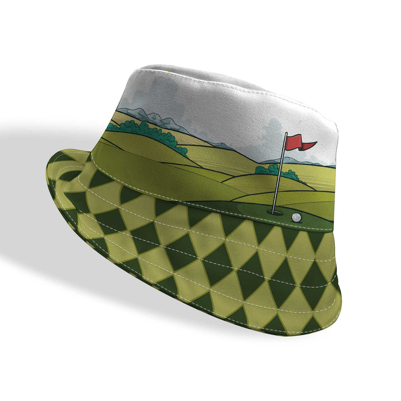 Cartoon Golf Course Custom Bucket Hat