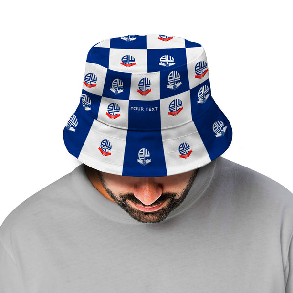 Bolton Wanderers Chequered Bucket Hat - Offically Licensed Product