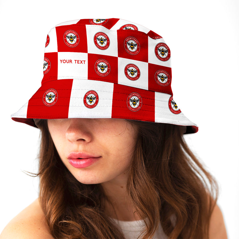 Brentford Chequered Bucket Hat - Offically Licensed Product