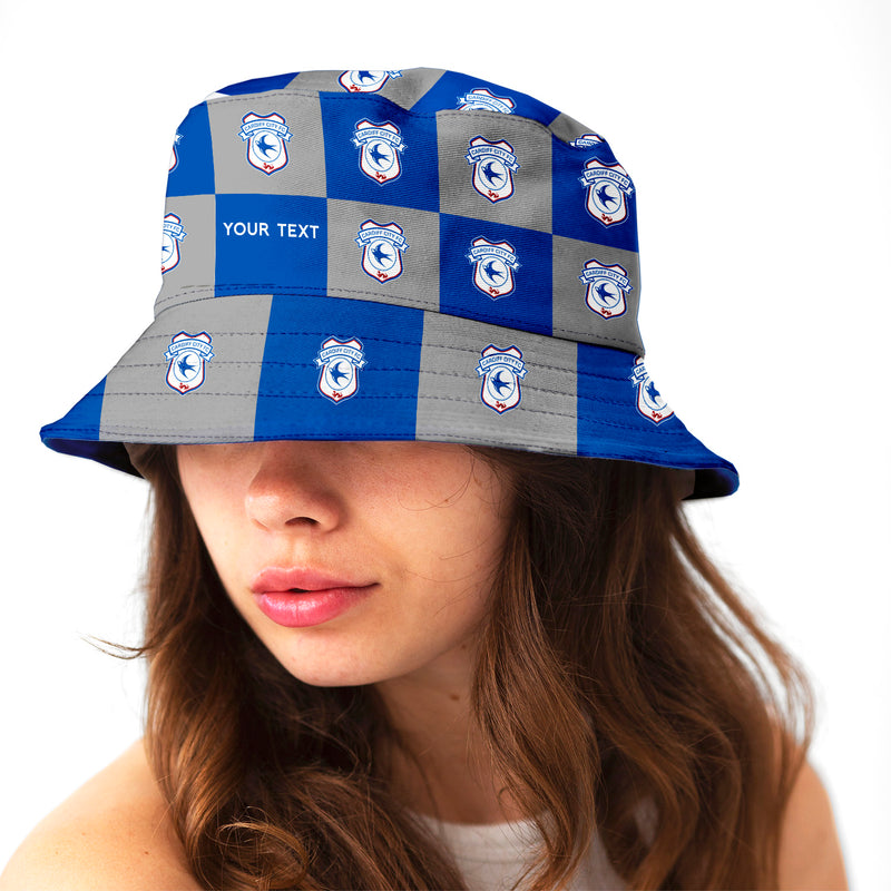 Cardiff City Chequered Bucket Hat - Offically Licensed Product