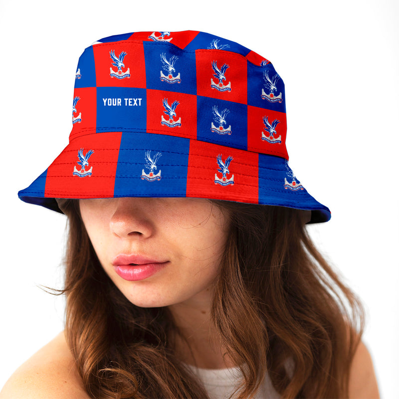 Crystal Palace Chequered Bucket Hat - Offically Licensed Product
