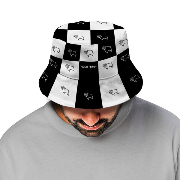 Derby County Chequered Bucket Hat - Offically Licensed Product
