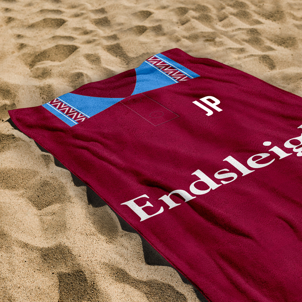 Burnley - 1994 - Home Shirt - Personalised Vintage Beach Towel 
