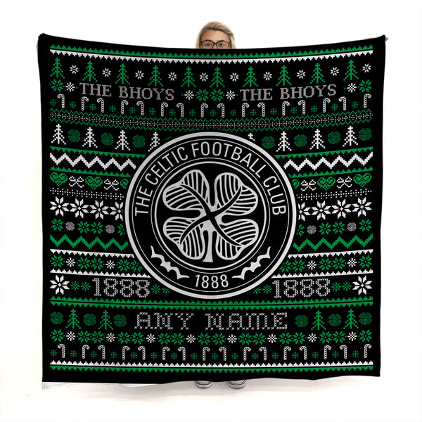 Celtic FC Christmas Jumper Fleece Blanket - Officially Licenced