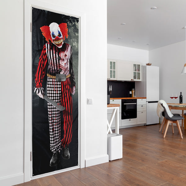 Personalised Text - Horror Clown - Halloween Door Banner